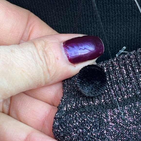 Zara Metallic Shimmer Purple Cropped Velvet Buttons Long Sleeve Cardigan Small - Picture 7 of 16